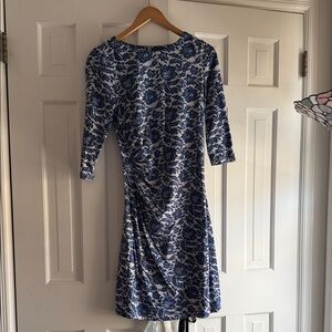 J. McLaughlin Navy and White Patterned Dress